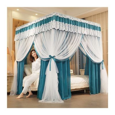 GLMGBP Bed Canopy Mosquito Net, High-Density 360° Enclosure, Decorative Curtain for Girls' Bedrooms, Green, 120 x 200 x 200 cm
