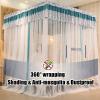 GLMGBP Bed Canopy Mosquito Net, High-Density 360° Enclosure, Decorative Curtain for Girls' Bedrooms, Green, 120 x 200 x 200 cm view 2