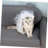 COLLBATH Pet Cat Bridal Headpiece with Crown Pattern Veil view 3