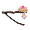 BESPORTBLE Natural Wood Bird Stand and Toy Platform for Parrots view 1