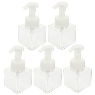 5-Pack 250 ml Refillable Plastic Pump Bottles for Shampoo