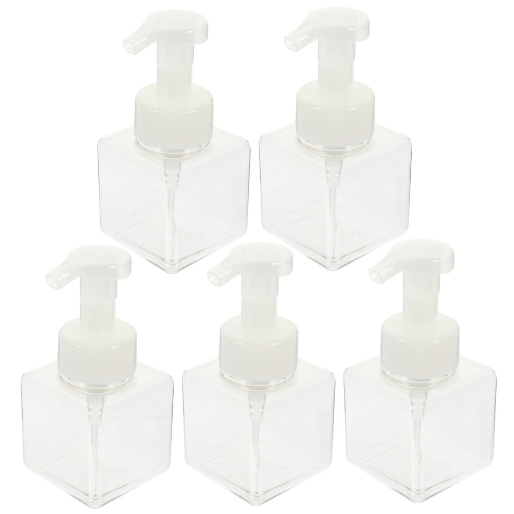 5-Pack 250 ml Refillable Plastic Pump Bottles for Shampoo
