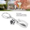Pet Ash Keychain with Paw Print Design, Compact Stainless Steel Memorial for Dog Ashes (Silver) view 4