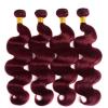 Human Hair Bundles, Burgundy Body Wave (#99J), 1/3/4 Pieces view 2