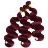Human Hair Bundles, Burgundy Body Wave (#99J), 1/3/4 Pieces view 3