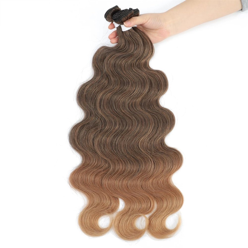 Human Hair Bundles, Body Wave Brazilian Hair Weave Extensions, T1B-30, 1 PC