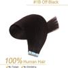 YILITE Tape Extensions Human Hair #1B, 65 cm, Invisible Tape view 2