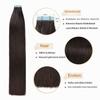 YILITE Tape Extensions Human Hair #1B, 65 cm, Invisible Tape view 3