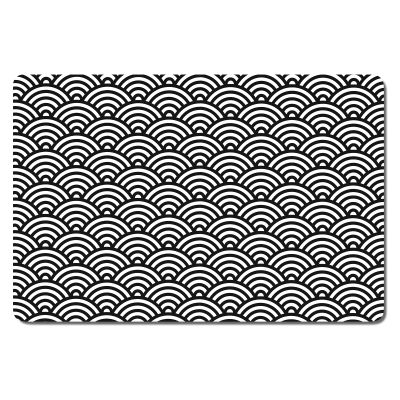 Rnivvi Dog Feeding Mat, 40.6 x 61 cm, Absorbent, for Food and Water, Cute Non-Slip Rubber Mat, Gray Rounded Wave