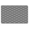 Rnivvi Dog Feeding Mat, 40.6 x 61 cm, Absorbent, for Food and Water, Cute Non-Slip Rubber Mat, Gray Rounded Wave view 1