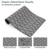 Rnivvi Dog Feeding Mat, 40.6 x 61 cm, Absorbent, for Food and Water, Cute Non-Slip Rubber Mat, Gray Rounded Wave view 3