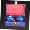 Blue Cloisonné Enamel Chinese Hand-Rolling Balls with Taiji Pattern view 2