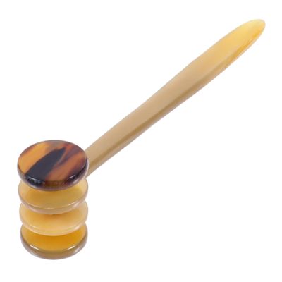 Ox Horn Gua Sha Massage Tool, Brown, Ergonomic Handheld Massager