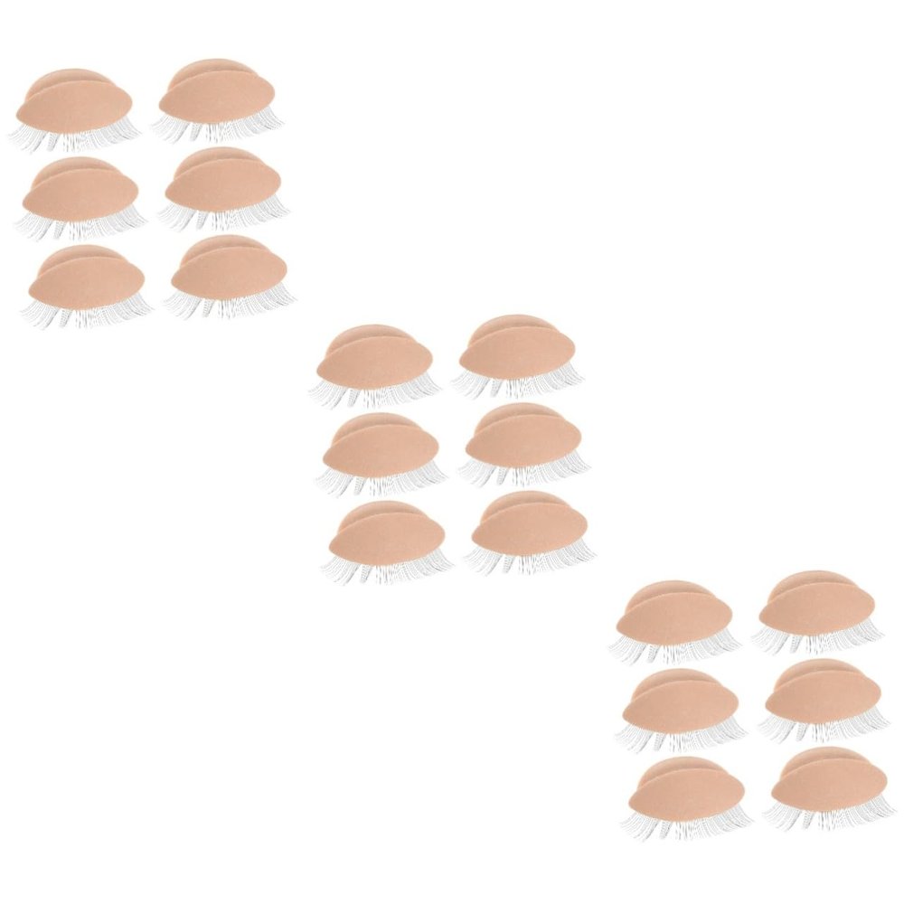 MAGICLULU 9 Pairs Replacement Eyelids for Eyelash Mannequin Head, Silicone Lash Practice Kit