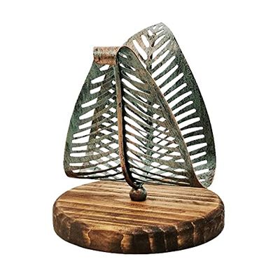Multifunctional Iron and Wood Tissue Box Holder