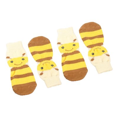 INOOMP 4-Pack Non-Slip Warm Knit Socks for Pets