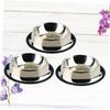 INOOMP 3-Piece Stainless Steel Dog Bowl Set with Non-Slip Base view 2