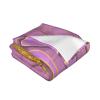 JIUJIUJIU Lightweight Flannel Blanket with Golden Lines Pattern view 2