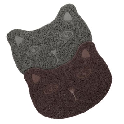 Supvox 2-Piece Thick Non-Slip PVC Cat Litter Mat