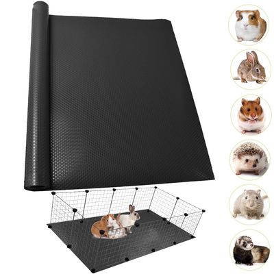TCYPUHL Guinea Pig Cage Liner, 61 x 205 cm, 1 Piece, Waterproof Reusable Black Mat