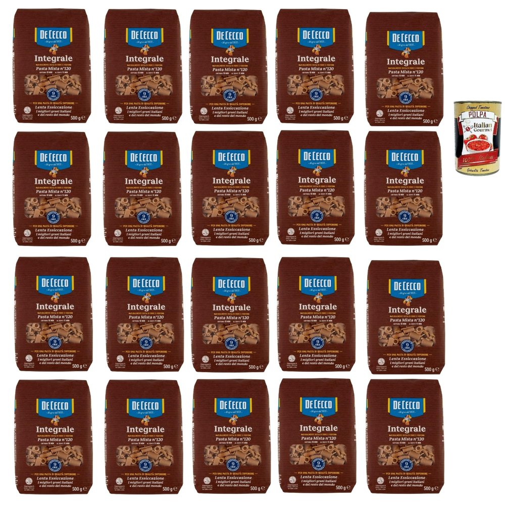Italian Gourmet Pasta Mista No. 120 Whole Wheat Short Pasta 20 x 500 g
