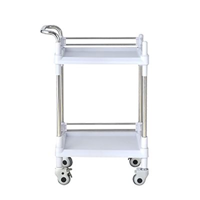 OHaGin Stainless Steel Work Table Trolley with Wheels, Kitchen Cart, Serving Cart for Laboratories, Hospitals, Dental Offices, and Beauty Salons, Pink, 71 × 46 × 87 cm (28 × 18 × 34 in)