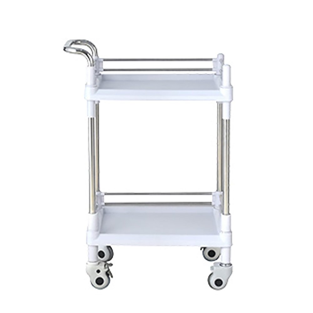 OHaGin Stainless Steel Work Table Trolley with Wheels, Kitchen Cart, Serving Cart for Laboratories, Hospitals, Dental Offices, and Beauty Salons, Pink, 71 × 46 × 87 cm (28 × 18 × 34 in)