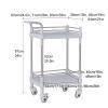 OHaGin Stainless Steel Work Table Trolley with Wheels, Kitchen Cart, Serving Cart for Laboratories, Hospitals, Dental Offices, and Beauty Salons, Pink, 71 × 46 × 87 cm (28 × 18 × 34 in) view 2