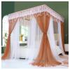Double-Rod-Reinforced Bed Curtains, Canopy Mosquito Net with Three Openable Doors, 71 × 87 in, Light Coffee view 1