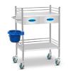 OHaGin Medical Lab Cart, Stainless Steel Serving Trolley with 2 Drawers, 2/3 Tiers, 80 x 48 x 86 cm view 1