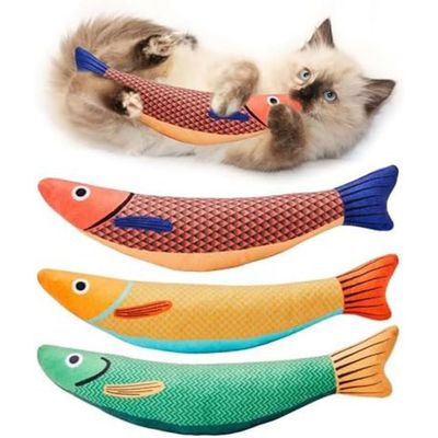vdha 3-Pack Cat Toy Saury Fish with Catnip