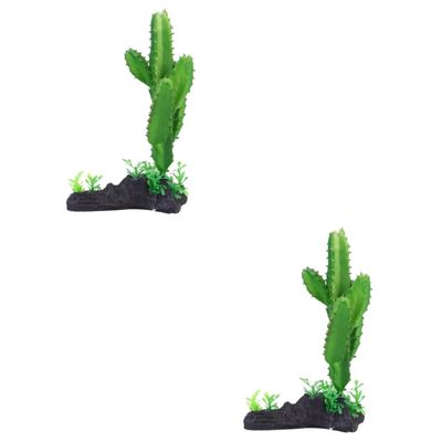 BESPORTBLE 2-Piece Artificial Cactus Aquarium Plants