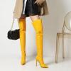 WOkismD 10 cm Over-the-Knee Stiletto Boots, Glossy Yellow, EU 37 view 2