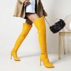 WOkismD 10 cm Over-the-Knee Stiletto Boots, Glossy Yellow, EU 37 view 4