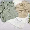 HDLOVE 75 x 95 cm Personalized Soft Knitted Baby Blanket with Ruffle Edge, Green, No Name view 1