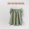 HDLOVE 75 x 95 cm Personalized Soft Knitted Baby Blanket with Ruffle Edge, Green, No Name view 2