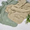 HDLOVE 75 x 95 cm Personalized Soft Knitted Baby Blanket with Ruffle Edge, Green, No Name view 3