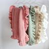 HDLOVE 75 x 95 cm Personalized Soft Knitted Baby Blanket with Ruffle Edge, Green, No Name view 4