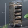 Retro Iron Salon Cart with 5 Drawers and Hair Dryer Holder view 3