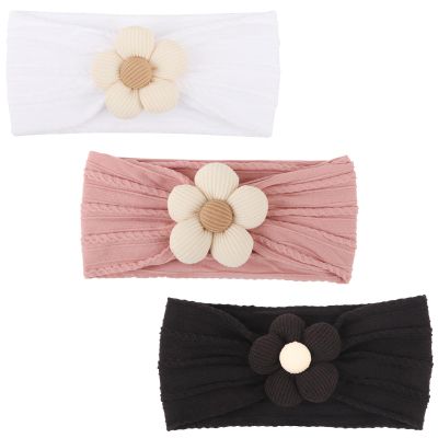 AQOKKA Baby Flower Headbands, Soft Nylon, Handmade