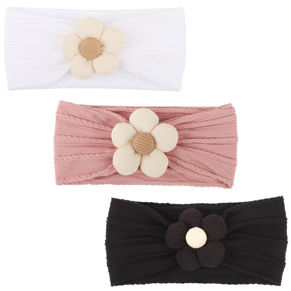 AQOKKA Baby Flower Headbands, Soft Nylon, Handmade