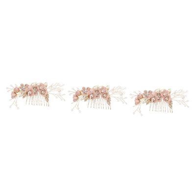 FRCOLOR 3-Piece Wedding Hair Comb Set with Crystal and Alloy Rhinestones