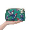 Leather Cosmetic Bag with Floral Hummingbird Embroidery view 4