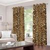 MELABE Yellow and Brown 3D Blackout Curtains with Black Leopard Pattern, 2 Panels, 150 W x 270 H cm view 2