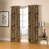MELABE Yellow and Brown 3D Blackout Curtains with Black Leopard Pattern, 2 Panels, 150 W x 270 H cm view 3