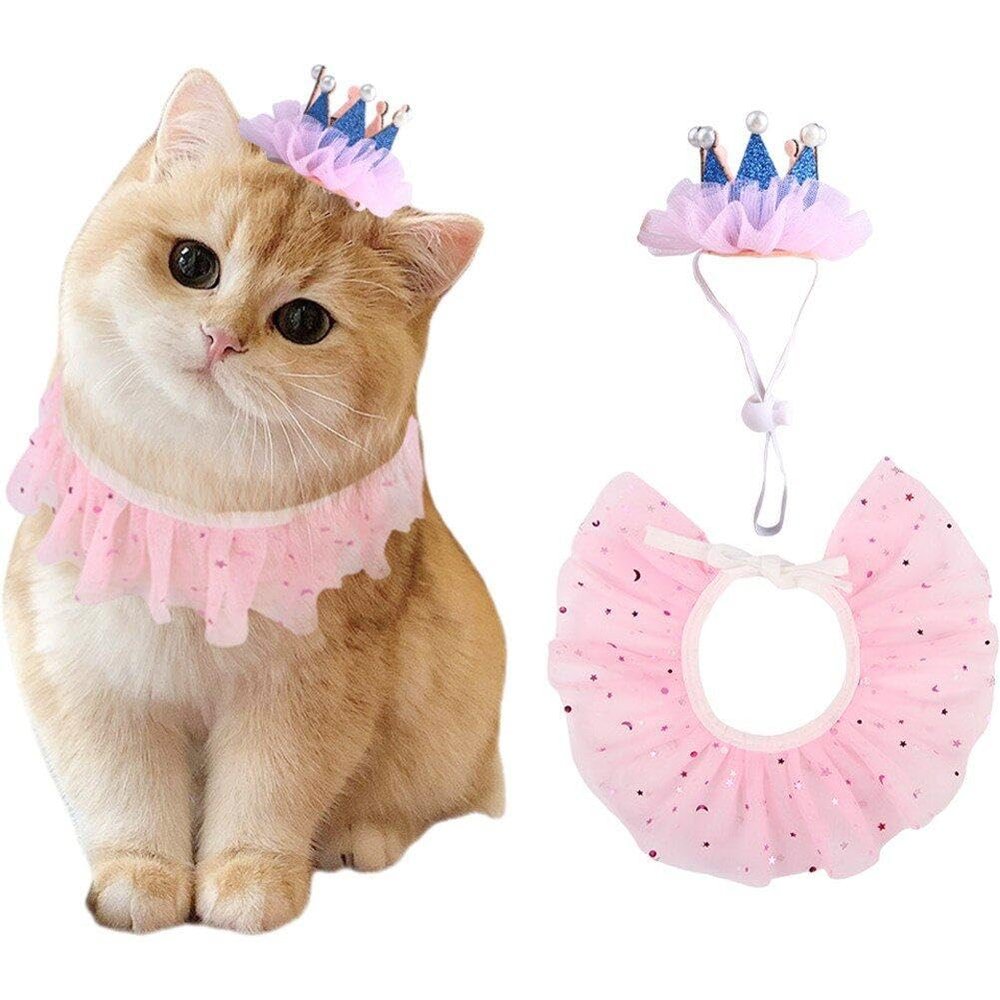 Cat Birthday Bandana Hat Set