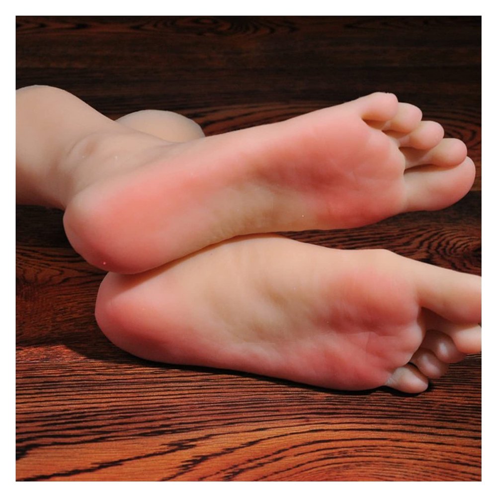 Life-Size Fake Upright Foot Model Stand, Male TPE Manicure Practice Prop