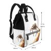 HCBPWVQA Multifunctional Diaper Backpack for Laptop and Travel, Large, Brown/Black view 2