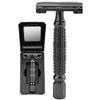 BAILI Butterfly Double-Edge Safety Razor, Black, with Mirrored Travel Case view 1