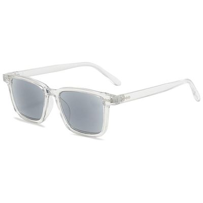 VEVESMUNDO Tinted Reading Sunglasses with Blue Light Filter, Rectangular, UV Protection, +2.0, 1 Piece, Transparent & Gray Lenses